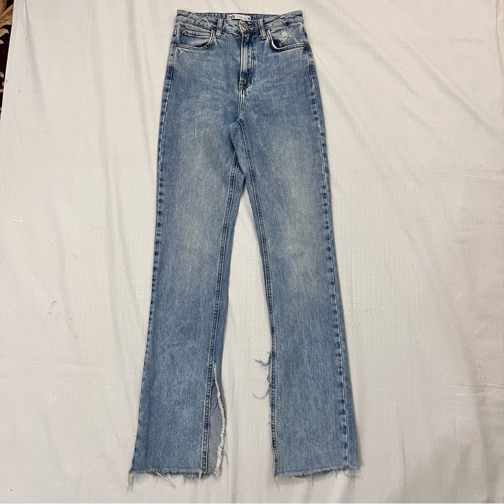 Zara Light Blue Straight Leg Jeans